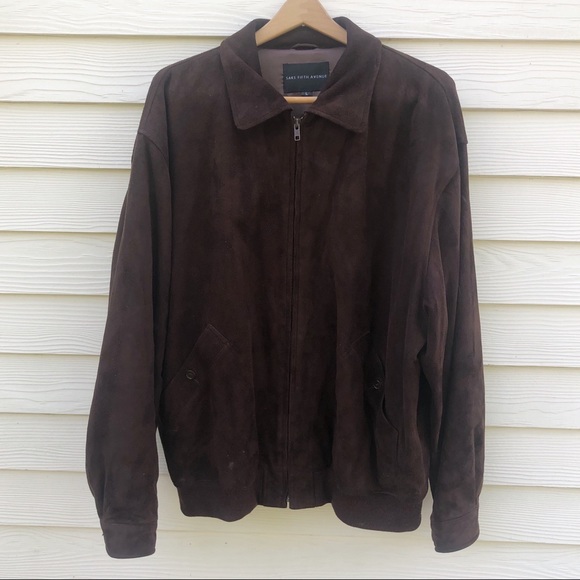 Men's Leather Saks Fifth Avenue Jacket - Picture 3 of 8